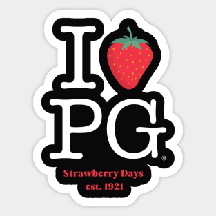 I Strawberry PG- White Font Sticker